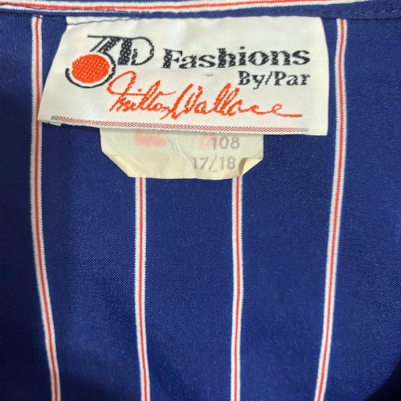 Vintage Striped Short Sleeve Blouse - Picture 5 of 6